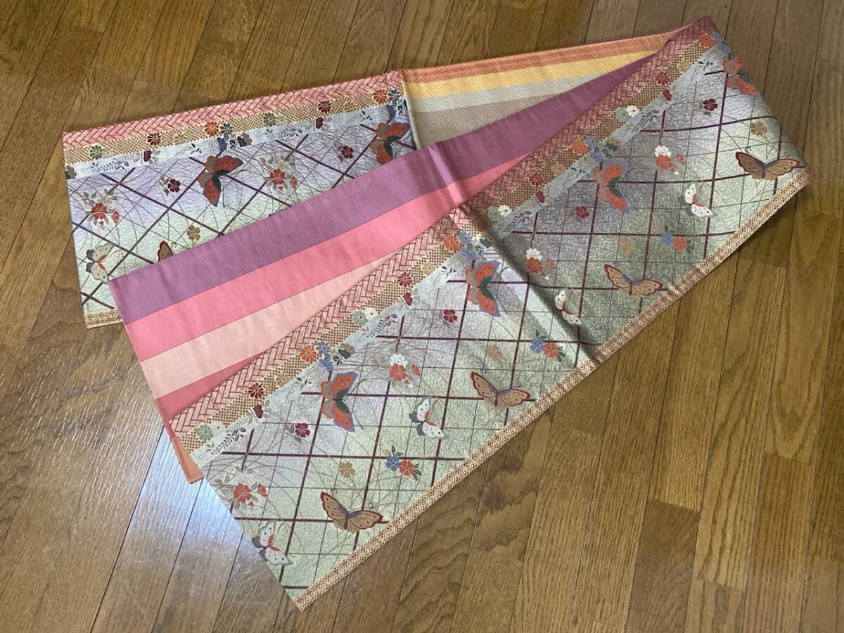 【帯8点 まとめセット】袋帯 名古屋帯 仕立て上がり 未仕立て 松美錦 伝統工芸士 山野忠龍 プラチナ銀箔二重織 _画像6