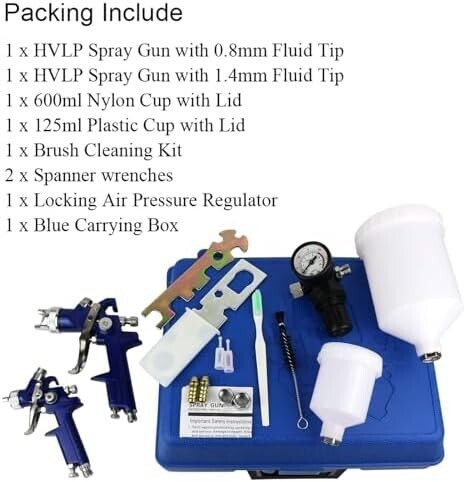 ☆新品☆YWHWLX 塗装 スプレーガン 重力式 エアースプレーガン HVLP 重力式 ペイントスプレーセット ノズル0.8mm/_画像5