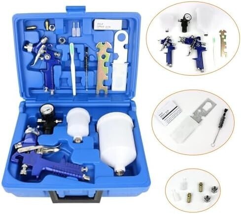 ☆新品☆YWHWLX 塗装 スプレーガン 重力式 エアースプレーガン HVLP 重力式 ペイントスプレーセット ノズル0.8mm/_画像7