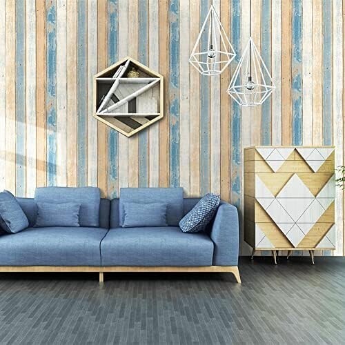 ☆新品☆Homya 壁紙シール 45cmｘ10m 木目 リメイクシート はがせる壁紙 接着剤不要 DIYシート 防水 防カビ ウォールステッカー 地中海風_画像8