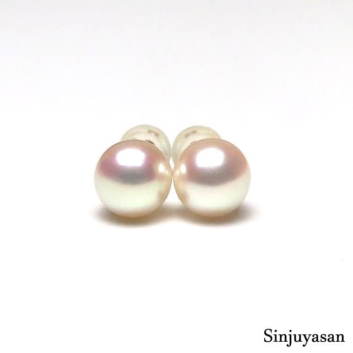 真珠屋さん 冠婚祝祭に【花珠級 ホワイトピンク】最高の色！7.3mm アコヤ本真珠 K18ピアス 伊勢志摩産特選パール 18金 新品_画像3