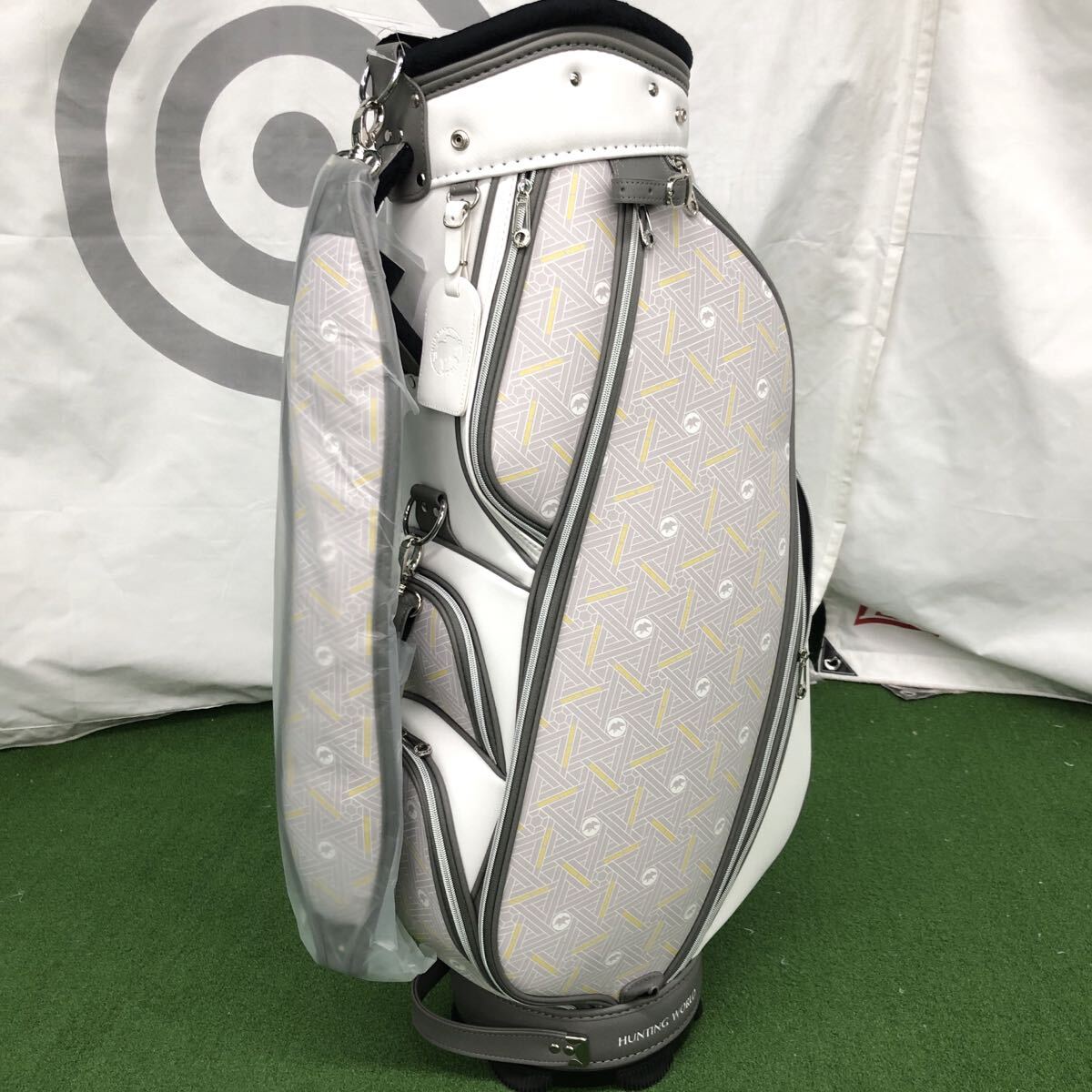 即決■キャディバッグ / HUNTING WORLD ハンティングワールド　HW-004　ライトグレー　9型　2023年_画像1