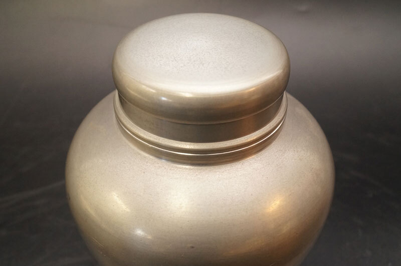 【真作】上錫 錫半 茶心壷 茶入 茶壷 316g 煎茶道具 -817_画像2