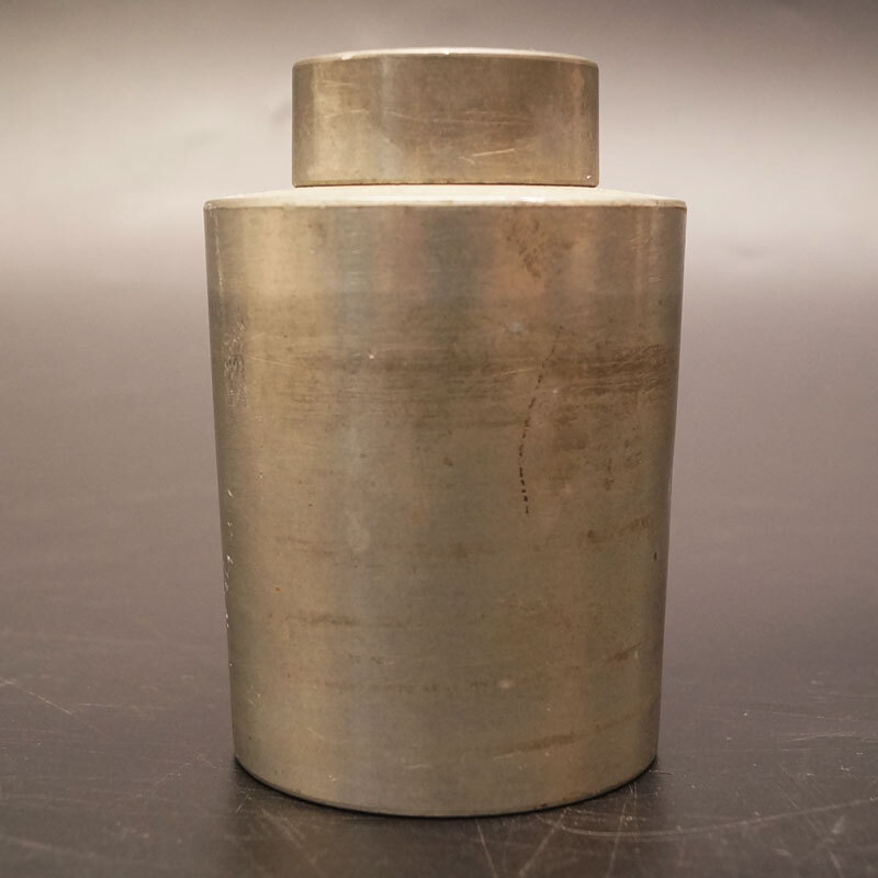 【真作】古錫 乾茂號造 茶心壷 茶入 茶壷 316g 煎茶道具 -816_画像1
