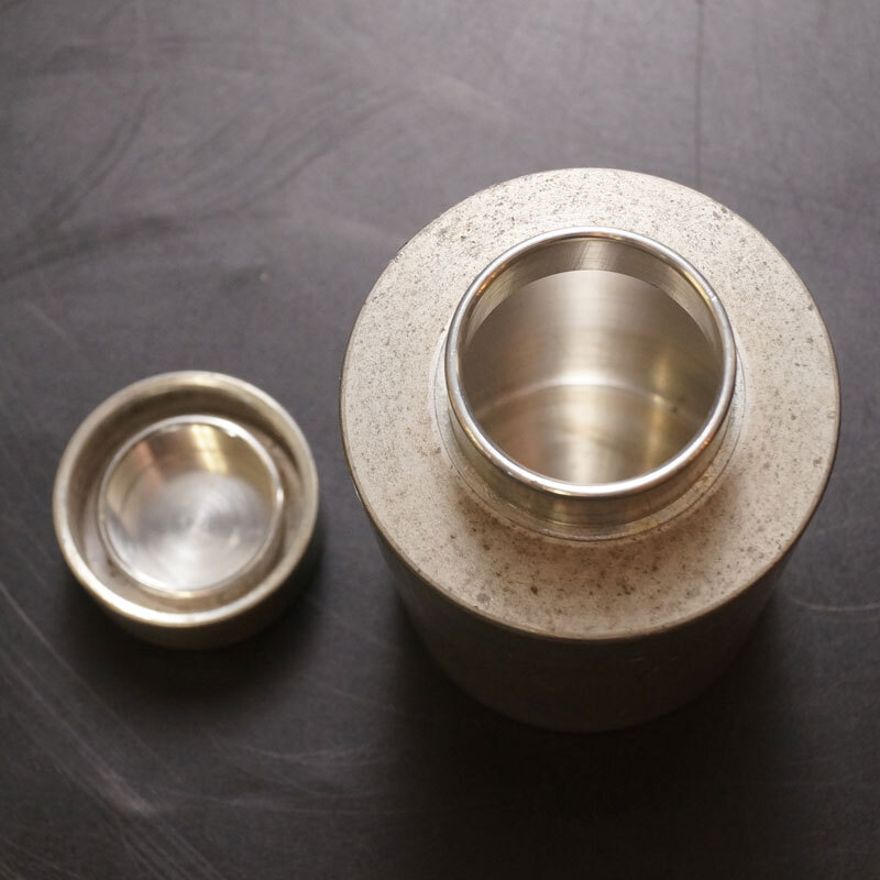 【真作】古錫 乾茂號造 茶心壷 茶入 茶壷 316g 煎茶道具 -816_画像3