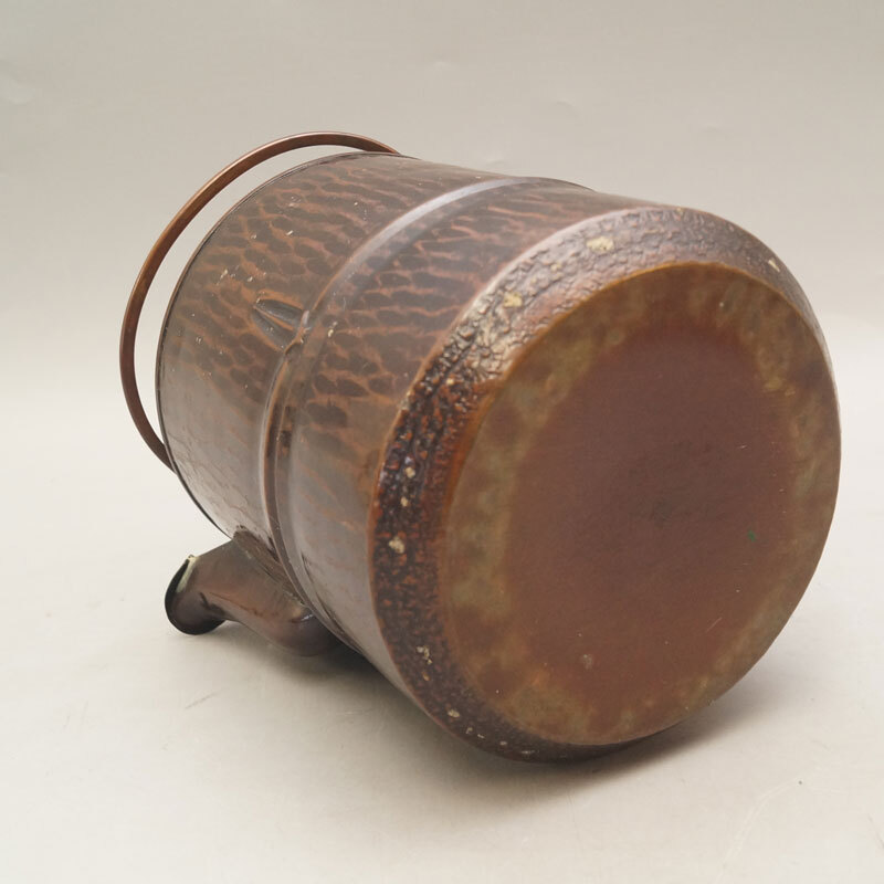【真作】銅製 金誠堂製 水次 口蓋付 458g 薬缶 茶道具 水差 水注 茶器 急須 湯沸し-818_画像5