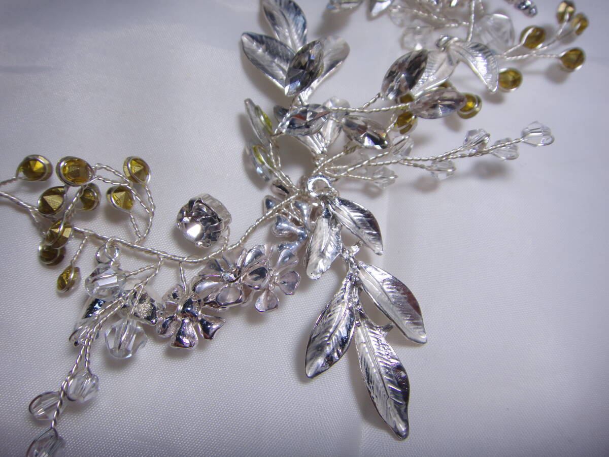 Tiara & колье 2 пункт . суммировать металлический Kirakira Stone там там аккуратно сделал конструкция Vintage разнообразные Event и т.д. C488