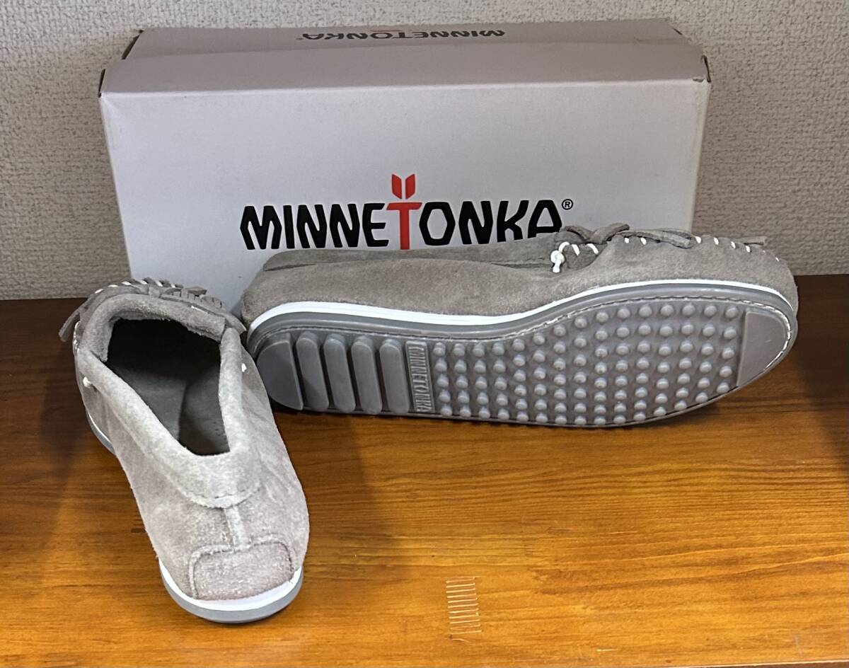  новый товар * Minnetonka. высококлассный замша натуральная кожа. мокасины * серый *US9*25.5.