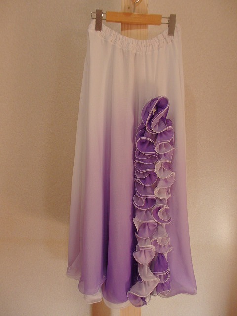 ベリーダンス　オリエンタル衣装　スカート（ホワイトｘパープル）_画像1