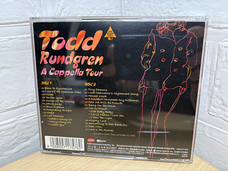 CD トッド・ラングレン ア・カペラ・ツアー 国内販売用 ２枚組_画像2