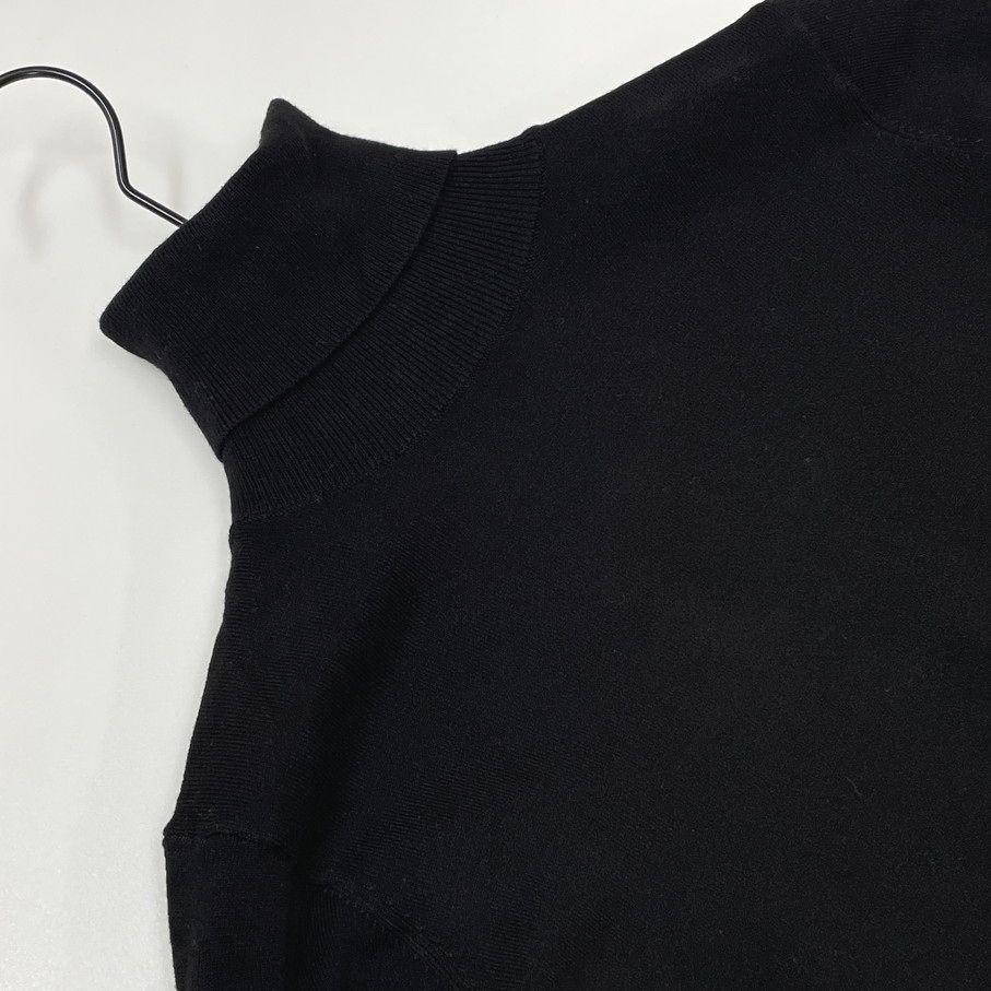 ZARA /S/ ブラック 長袖セーター タートルネックニットトップス レディース カジュアル 通勤 ゴールドボタン生地ナイロン混ストレッチ ザラ_画像2