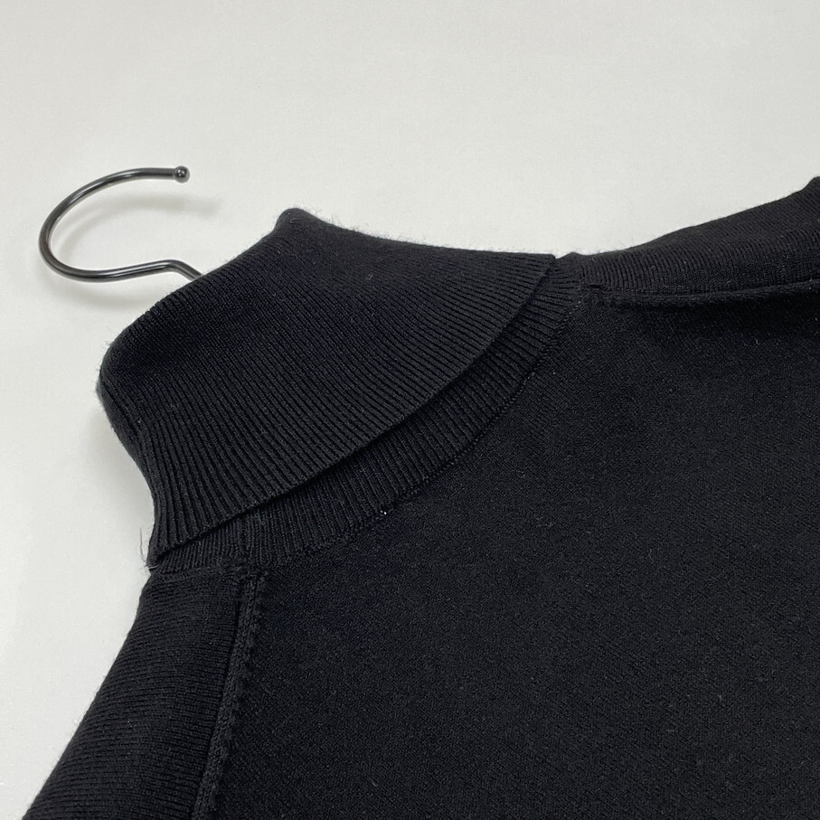 ZARA /S/ ブラック 長袖セーター タートルネックニットトップス レディース カジュアル 通勤 ゴールドボタン生地ナイロン混ストレッチ ザラ_画像9