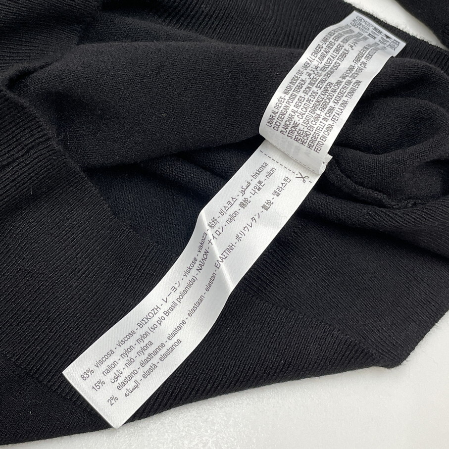 ZARA /S/ ブラック 長袖セーター タートルネックニットトップス レディース カジュアル 通勤 ゴールドボタン生地ナイロン混ストレッチ ザラ_画像8