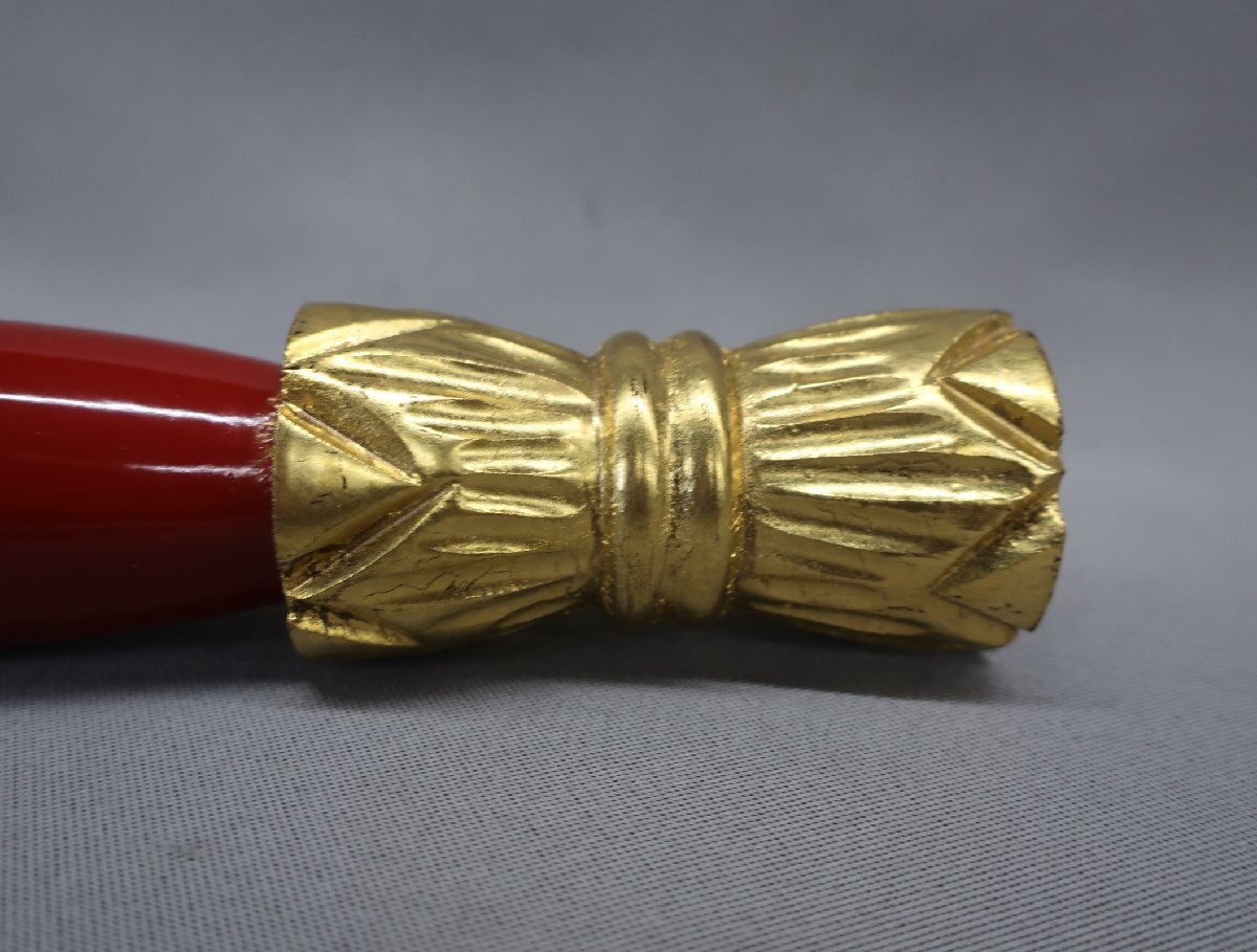 【K-2982】印金取付用柄　朱塗　取替　_画像4