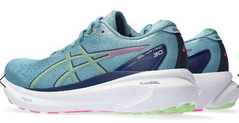 ■アシックス 厚底ランニングシューズ GEL-KAYANO 30 ゲルカヤノ 30 US8.5 26.5cm WOMEN ワイド 定価19800円(税込)青緑_画像3