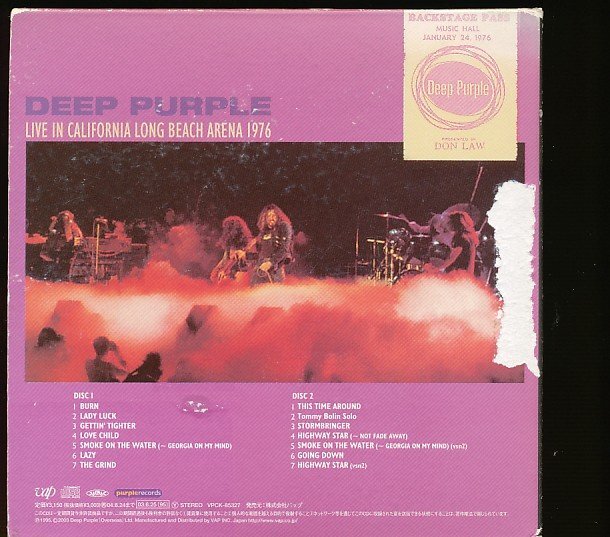 JA981●ディープ?パープル(DEEP PURPLE)/ライブ?イン?カリフォルニア?ロング?ビーチ?アリーナ 1976/CD 紙ジャケット レンタル使用品