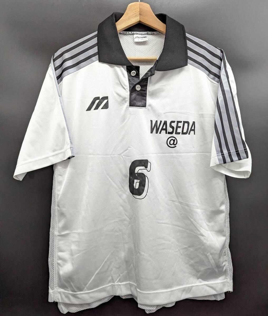 8186C 送料185円♪ Mizuno ミズノ 早稲田 サッカー ユニフォーム L_画像1