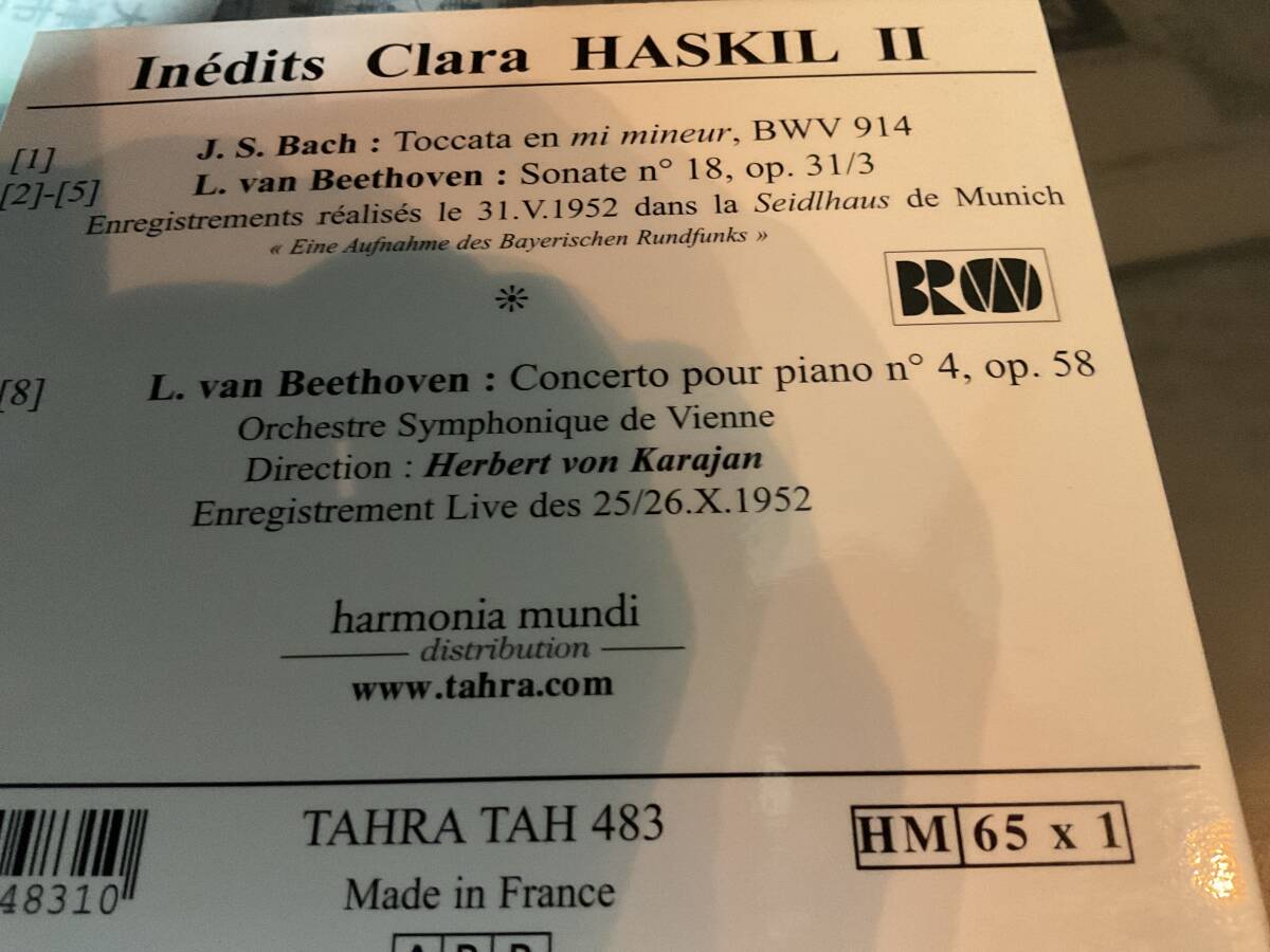 xハスキル　　カラヤン　ベートーヴェン　　ピアノソナタ第18 協奏曲第4 バッハ　ウイーン交響楽団_画像2
