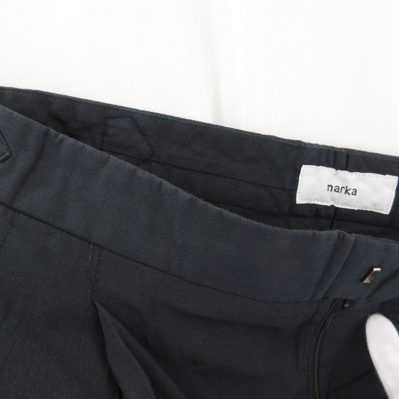 marka マーカ ダブルプリーテッド トラウザー M25E16PT02C サイドアジャスト 製品染め ピグメントブラック 3 タグ付き 71013772_画像9