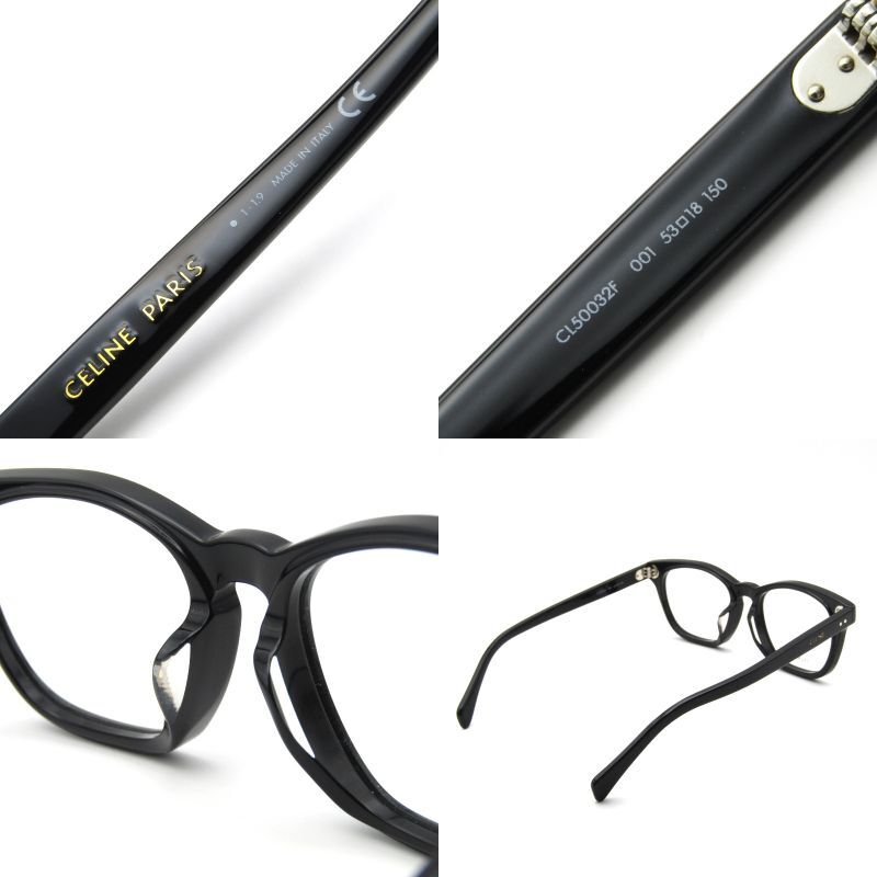 CELINE セリーヌ メガネフレーム CL50032F イタリア製 ウェリントン フルフィット アジアンフィット BK 61003857_画像4