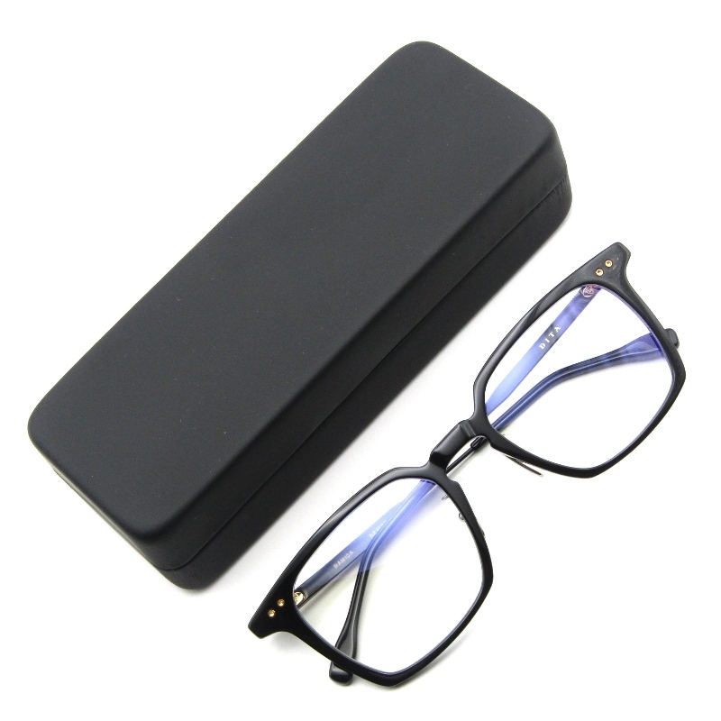 美品 DITA ディータ メガネフレーム RAMIDA DTX468-A-01 日本製 ラミダ ウェリントン コンビ ブラック/ゴールド 65008822_画像1