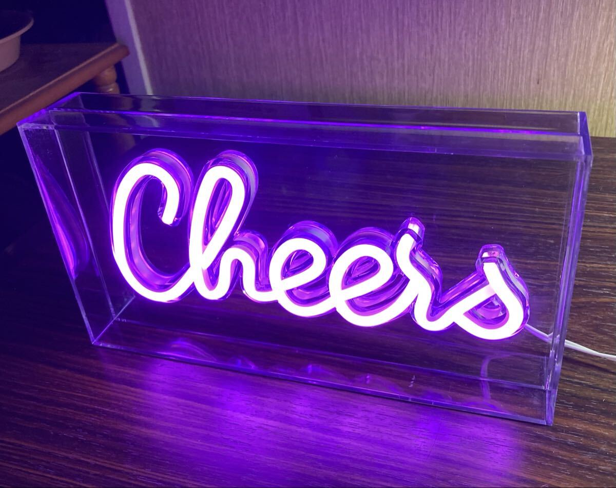 cheers LED ネオン管 ビール ウイスキー アメリカン 雑貨 ネオンサイン 電飾 看板 ライト 置物 ガレージ ランプ ダイナー バー パブ 壁掛け_画像4