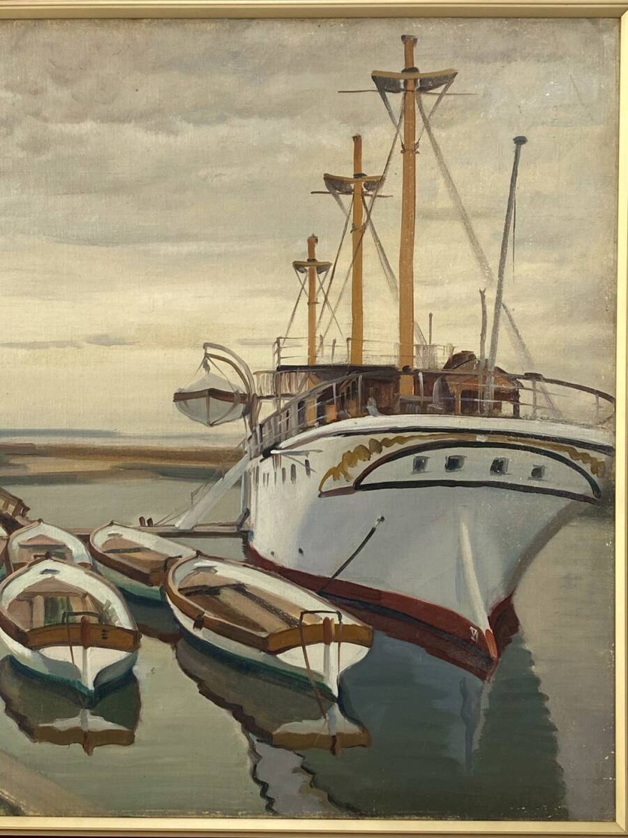 真作 美術(shù)館級【清水良雄】大正期 帝展出品作「曇り日」油彩25號大 大作　検) 『赤い鳥』挿絵 光風(fēng)會 童畫家協(xié)會設(shè)立會員 洋畫家 童畫家