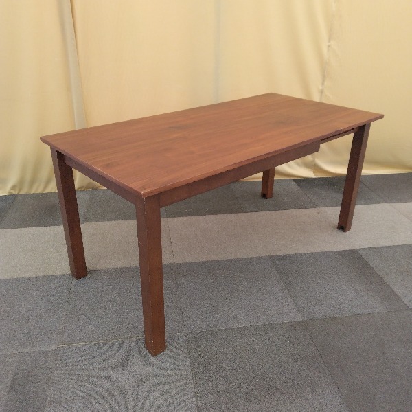 【倉庫取引限定!】4人用 ダイニングテーブル ダイニングテーブル ブラウン ウォルナット 天然木 伸長式 ダイニングテーブル 食卓_画像1