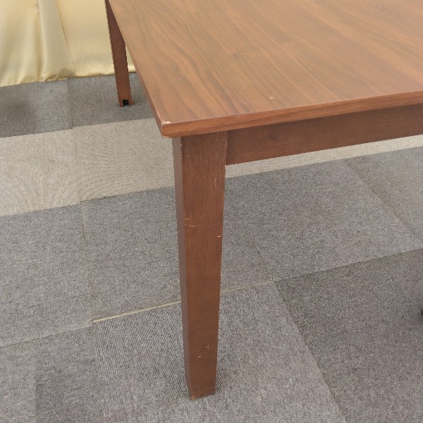【倉庫取引限定!】4人用 ダイニングテーブル ダイニングテーブル ブラウン ウォルナット 天然木 伸長式 ダイニングテーブル 食卓_画像8