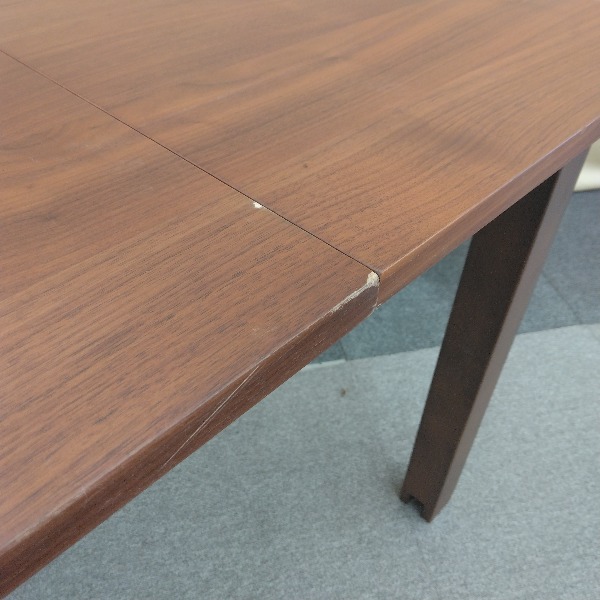 【倉庫取引限定!】4人用 ダイニングテーブル ダイニングテーブル ブラウン ウォルナット 天然木 伸長式 ダイニングテーブル 食卓_画像9