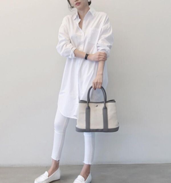 新品 秋 冬 S-2XLカジュアル チュニック きれいめ 長袖 ロング ブラウスシャツ 大きいサイズ ゆったり 大人 可愛い ホワイト_画像5