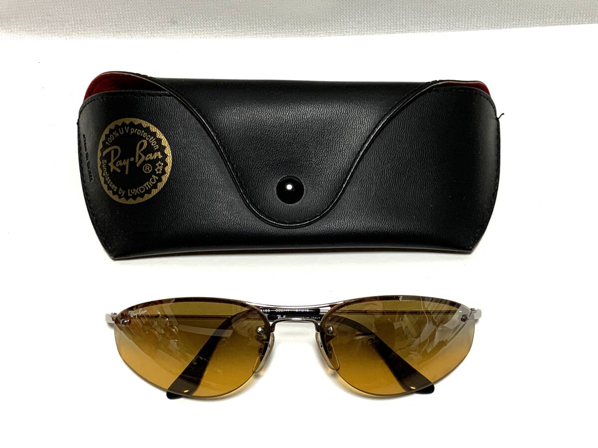 U754【Ray-Ban】レイバン RB3155 003/7F 57□16 ブラウン系 ケース付 ヴィンテージ サングラス_画像1