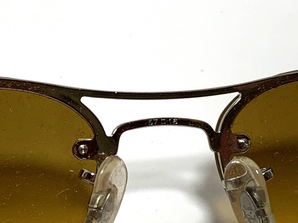 U754【Ray-Ban】レイバン RB3155 003/7F 57□16 ブラウン系 ケース付 ヴィンテージ サングラス_画像9