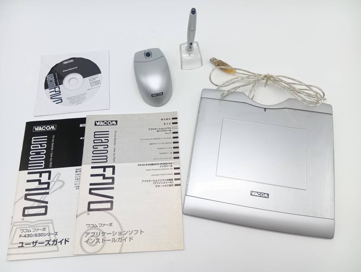 【OK彥】WACOM ペンタブレット CTE-430 シルバー USB接続 お絵描き 通電確認(rèn)済み 1円スタート
