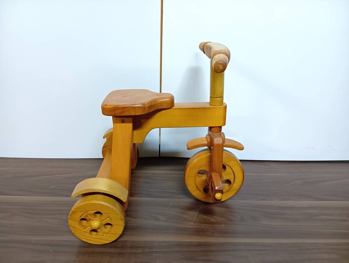 【OK彥】三輪車 木制 玩具 キッズ 子供用おもちゃ 乗り物 乗用玩具 希少品 1円スタート