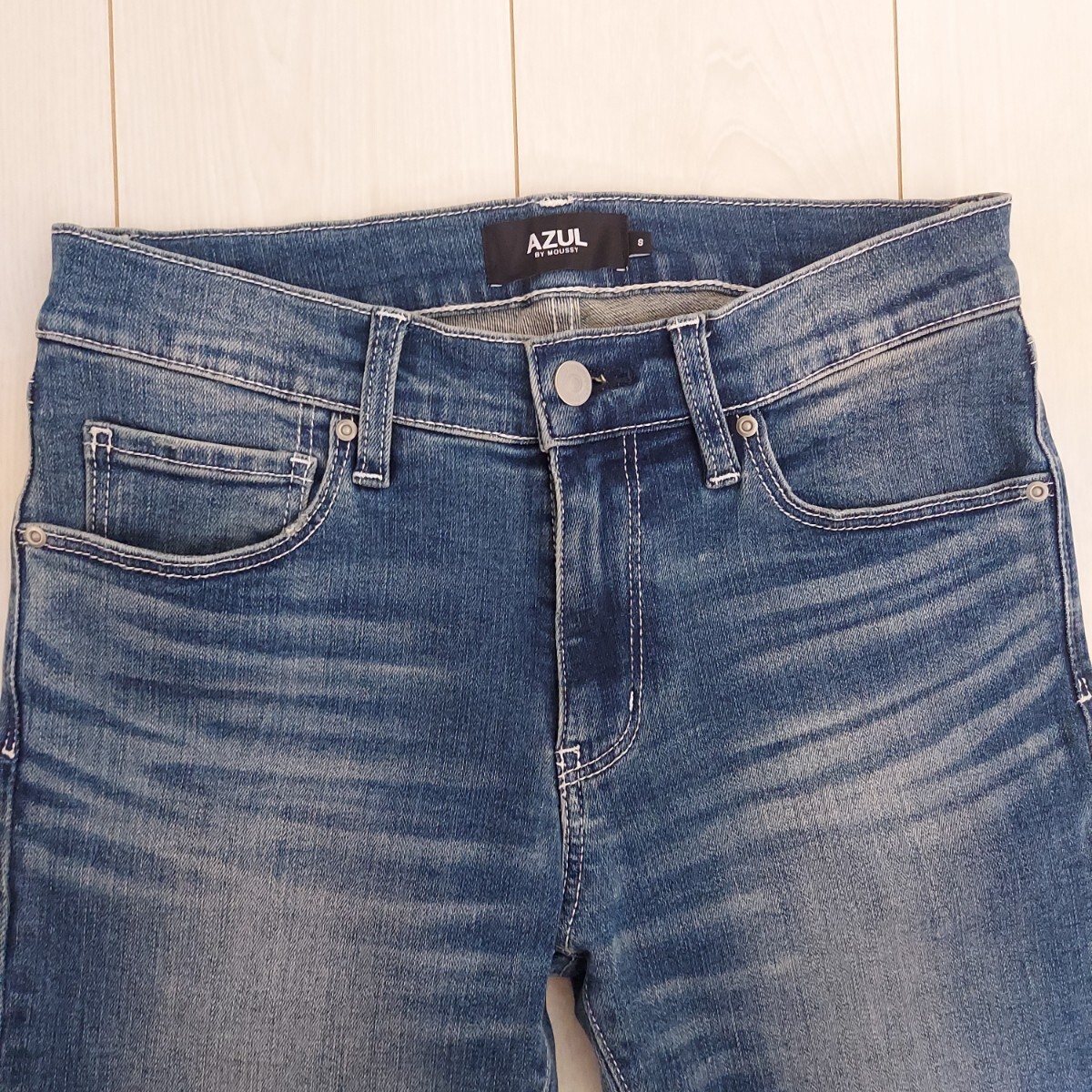 【大人気完売★!!】AZUL BY MOUSSY アズールバイマウジー A PERFECT DENIM ２スキニーデニムパンツ S_画像4