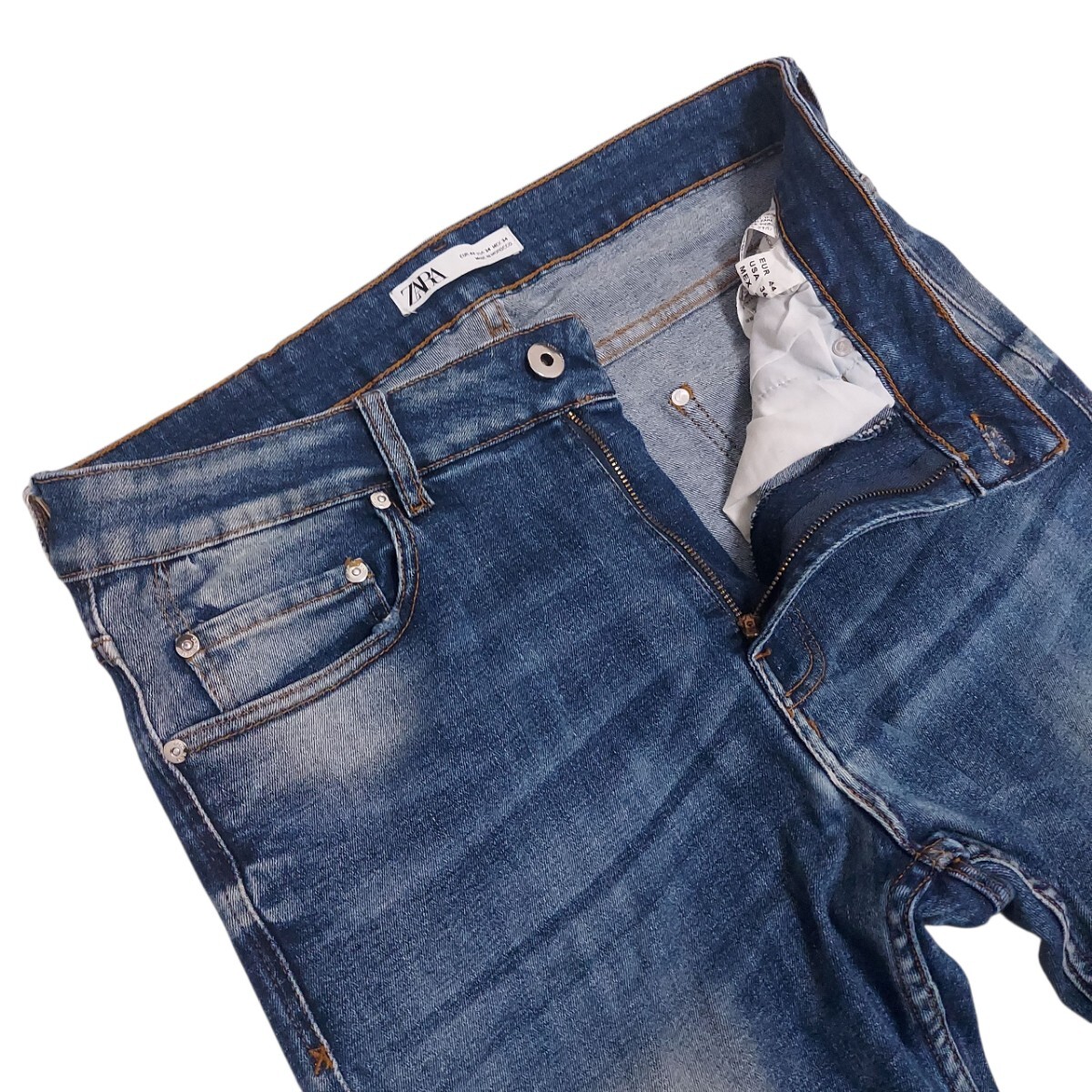 【映える一品】ZARA MAN ザラマン HW テーパード スキニーデニムパンツW34 モロッコ製_画像1