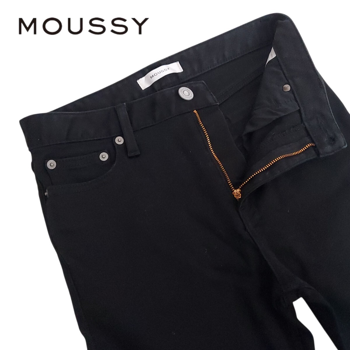 【美脚】MOUSSY マウジー iSKO JW EMOTION BLK SKINNY ブラック スキニー ストレッチ デニムパンツ 26_画像1