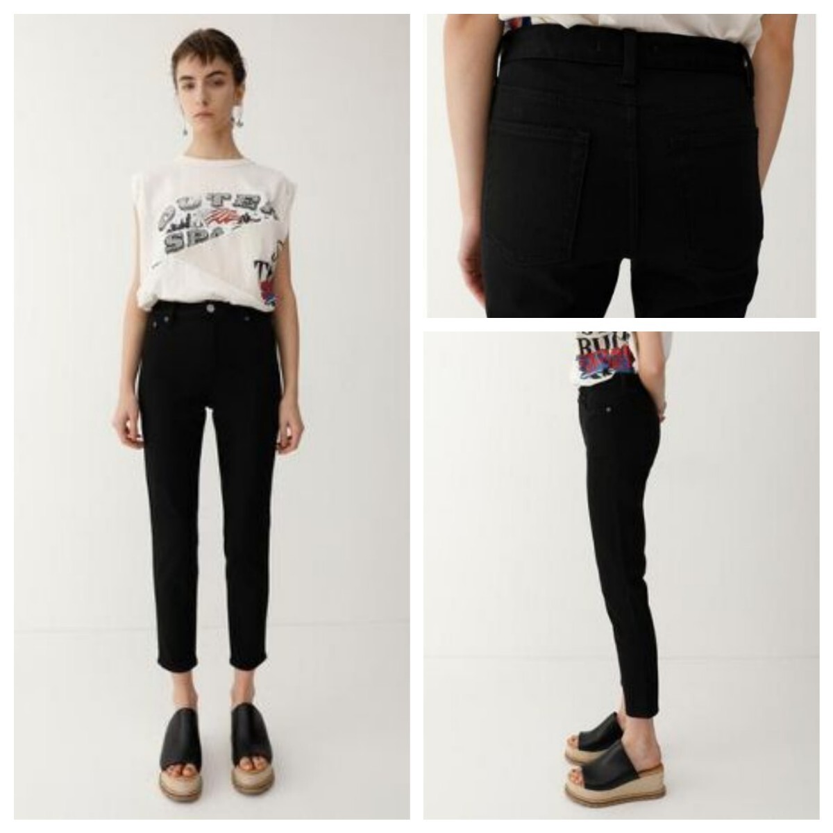 【美脚】MOUSSY マウジー iSKO JW EMOTION BLK SKINNY ブラック スキニー ストレッチ デニムパンツ 26_画像3