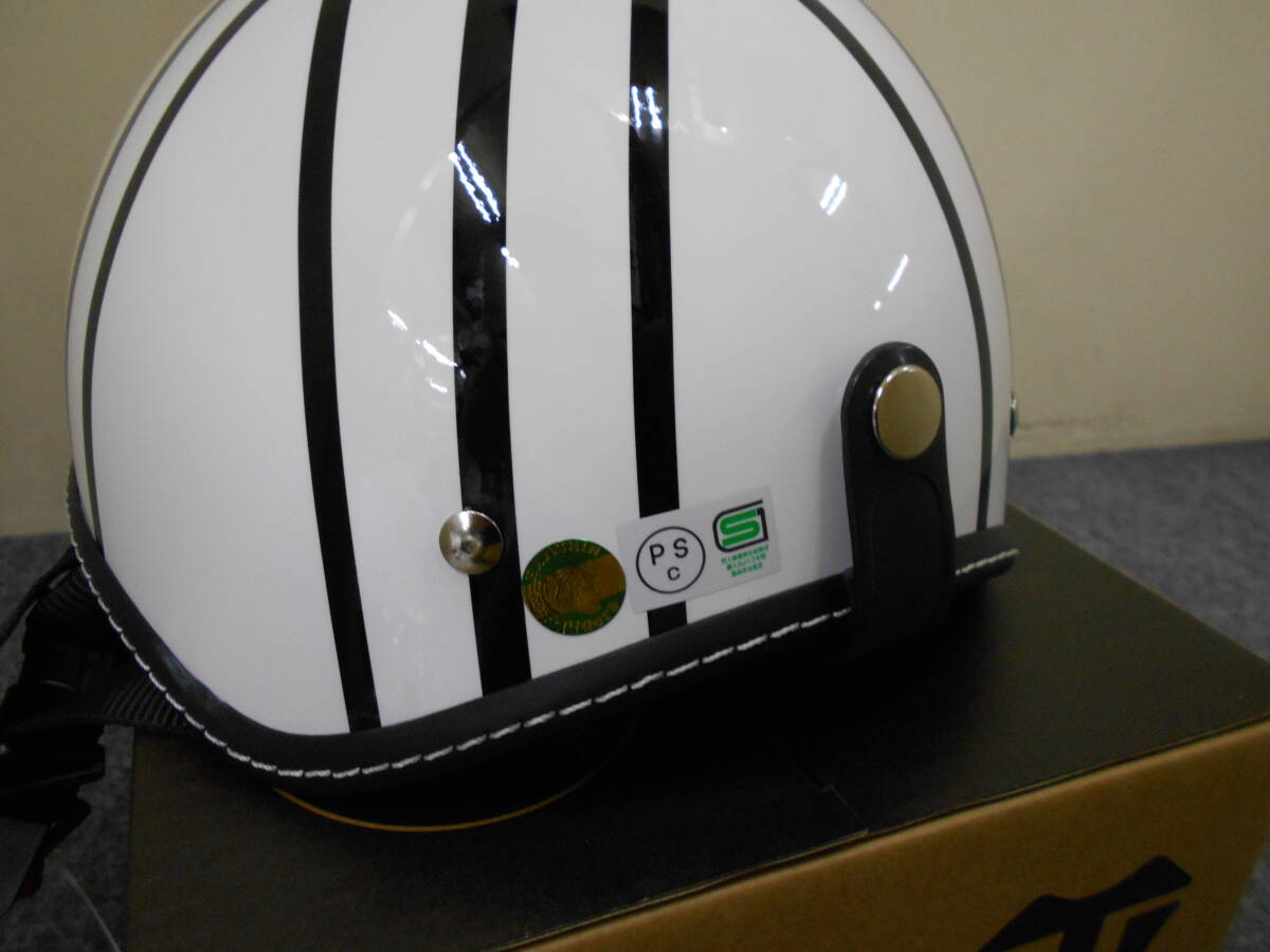 新品／数量限定　HTH002　阪神タイガースハーフヘルメット　ホワイト　フリーサイズ　マルシン　ヘルメット　MARUSHIN_画像5