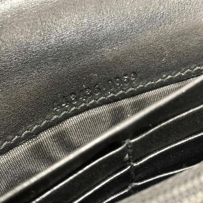 GUCCI グッチ 長財布 フラップ コンチネンタル ウォレット パール GGマーモント キルティング ブラック 黒 レザー_画像10