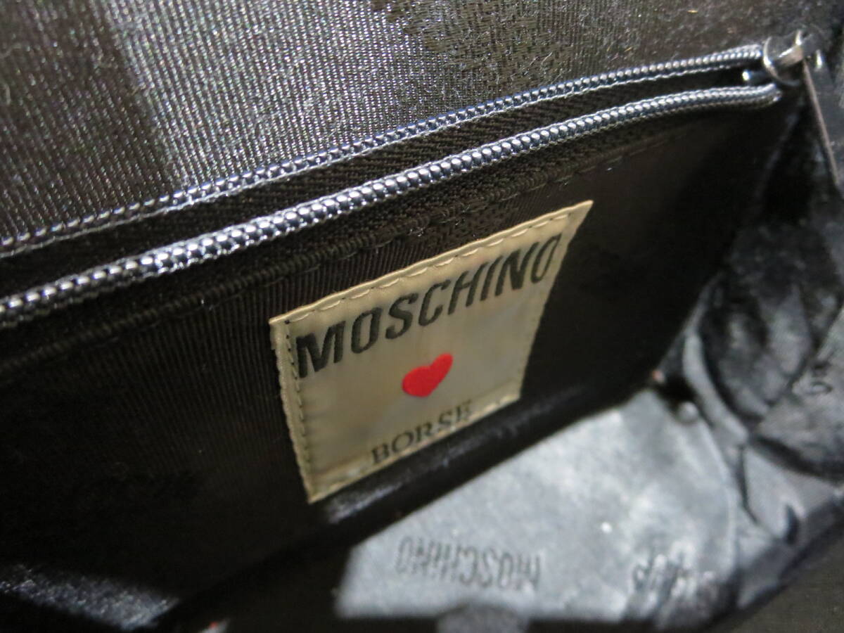 #45820　MOSCHINO モスキーノ　チェーン パール　バック　バック※金具小傷あり_画像9