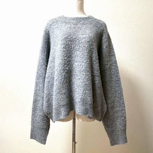 #wnc As Know As dubazo Ora kaAS KNOW AS de base olaca вязаный свитер 3 серый одноцветный большой размер женский [945212]