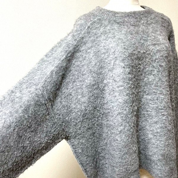 #wnc As Know As dubazo Ora kaAS KNOW AS de base olaca вязаный свитер 3 серый одноцветный большой размер женский [945212]