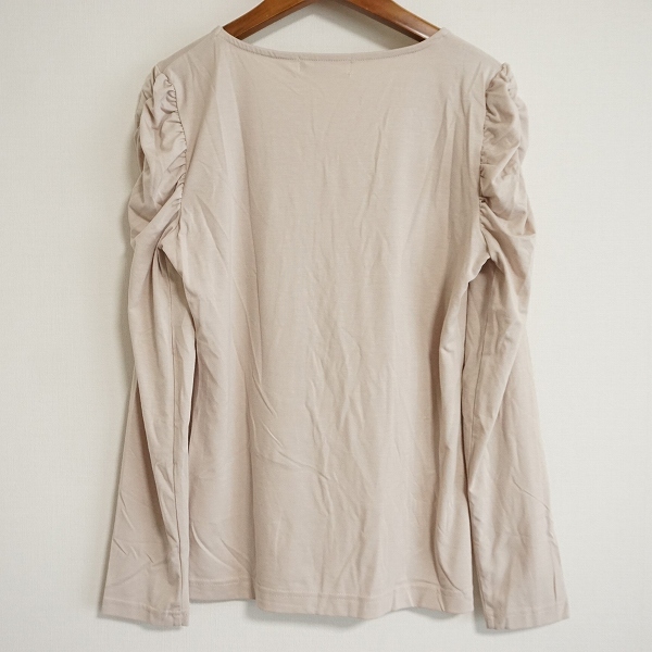 #anc ギャラリービスコンティ GALLERYVISCONTI カットソー 2 ベージュ 花モチーフ ビーズ 長袖 レディース [913149]_画像2