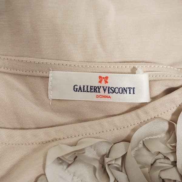 #anc ギャラリービスコンティ GALLERYVISCONTI カットソー 2 ベージュ 花モチーフ ビーズ 長袖 レディース [913149]_画像5