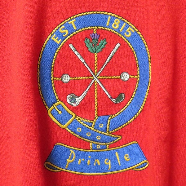 #wnc プリングルオブスコットランド PringleofScotland セーター ニット S 赤 ウール スコットランド製 ゴルフ メンズ [965584]_画像4