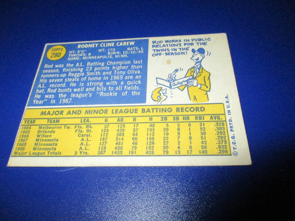 1970 TOPPS #290 ROD CAREW