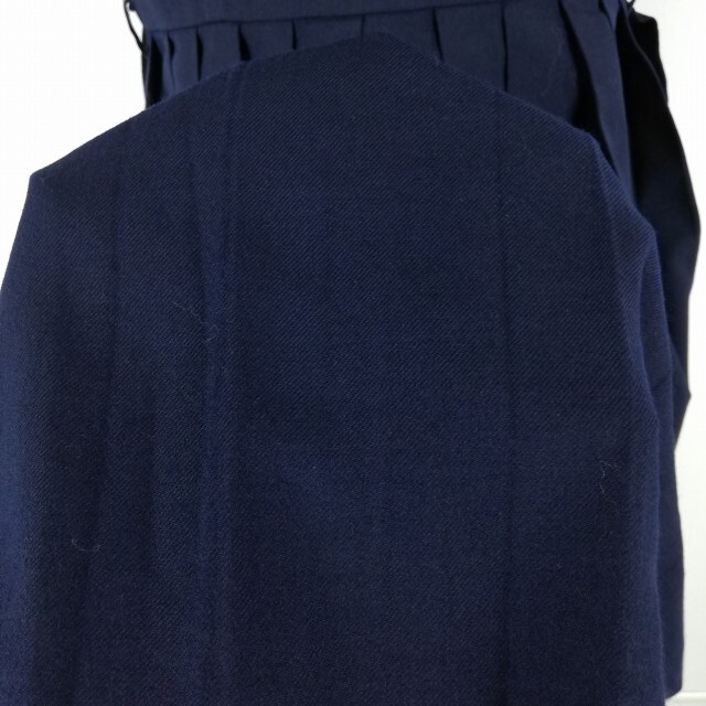 1円 セーラー服 ジャンパースカート スカーフ 上下3点セット 指定 大きいサイズ 特大 冬物 青2本線 女子 中学 高校 紺 中古 ランクC EY3738_画像6
