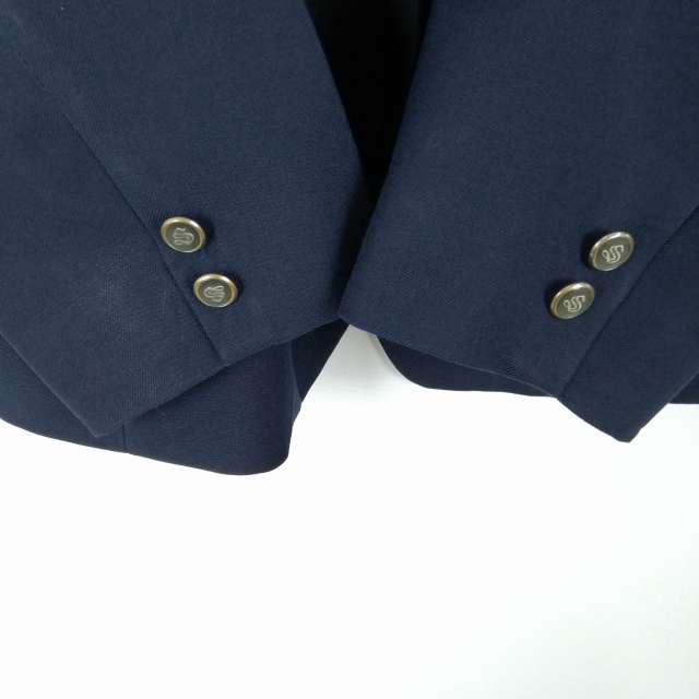 1円 ブレザー 上着 大きいサイズ 特大 トンボ 冬物 女子 学生服 岡山瀬戸南高校 紺 制服 中古 ランクC EY4199_画像3